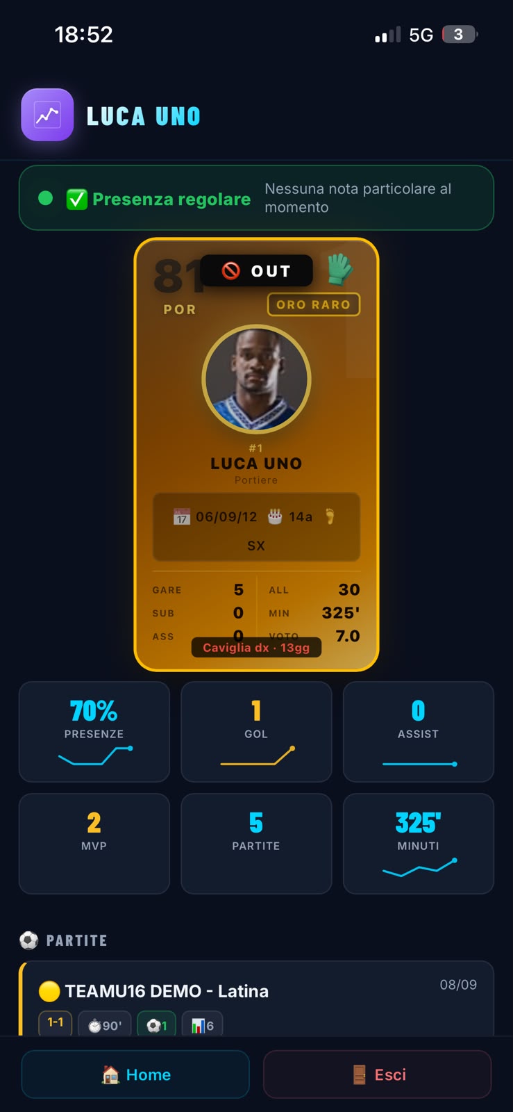 Player stats on WebApp Player